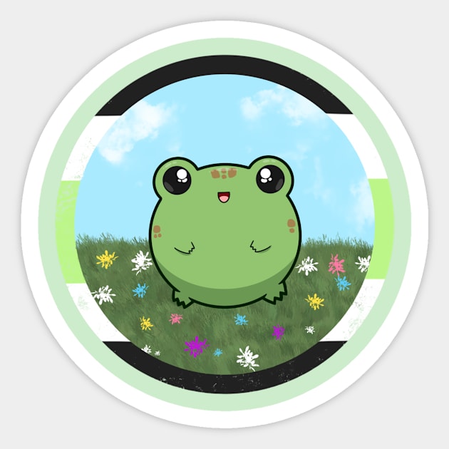 Pride Froggo (Agender) Sticker by GummiFrogArt